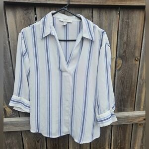 Forever 21 Women small sheer blouse Striped old money fairycore ballet academia